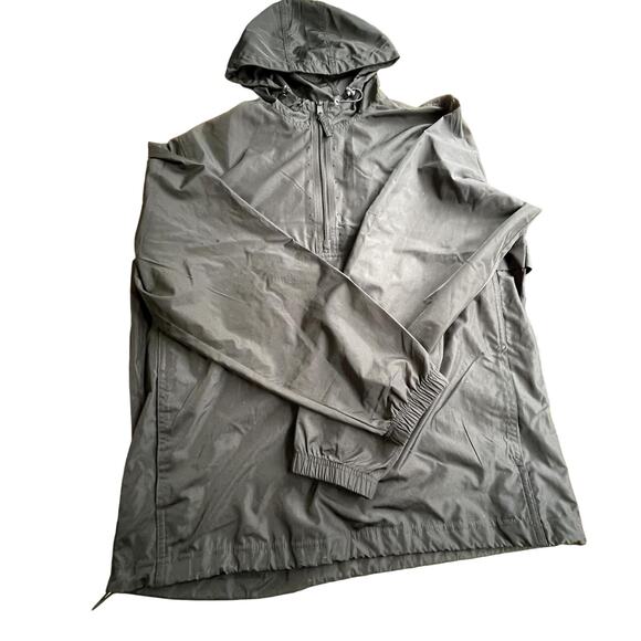 Swiss Tech M 38-40 unisex Pullover black windbreaker hood draw hem pockets - Picture 1 of 9